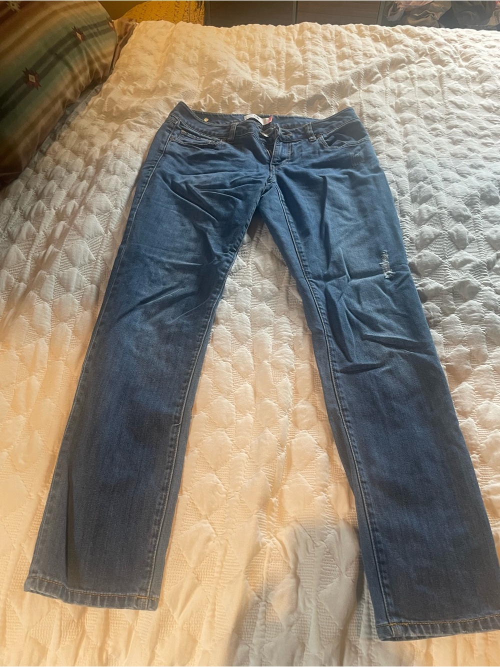 CAbi Women's Slim-Boyfriend Straight-Leg Jeans in Medium Blue Denim